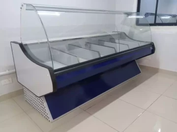 Meat display freezer 6 compartment curved glass
